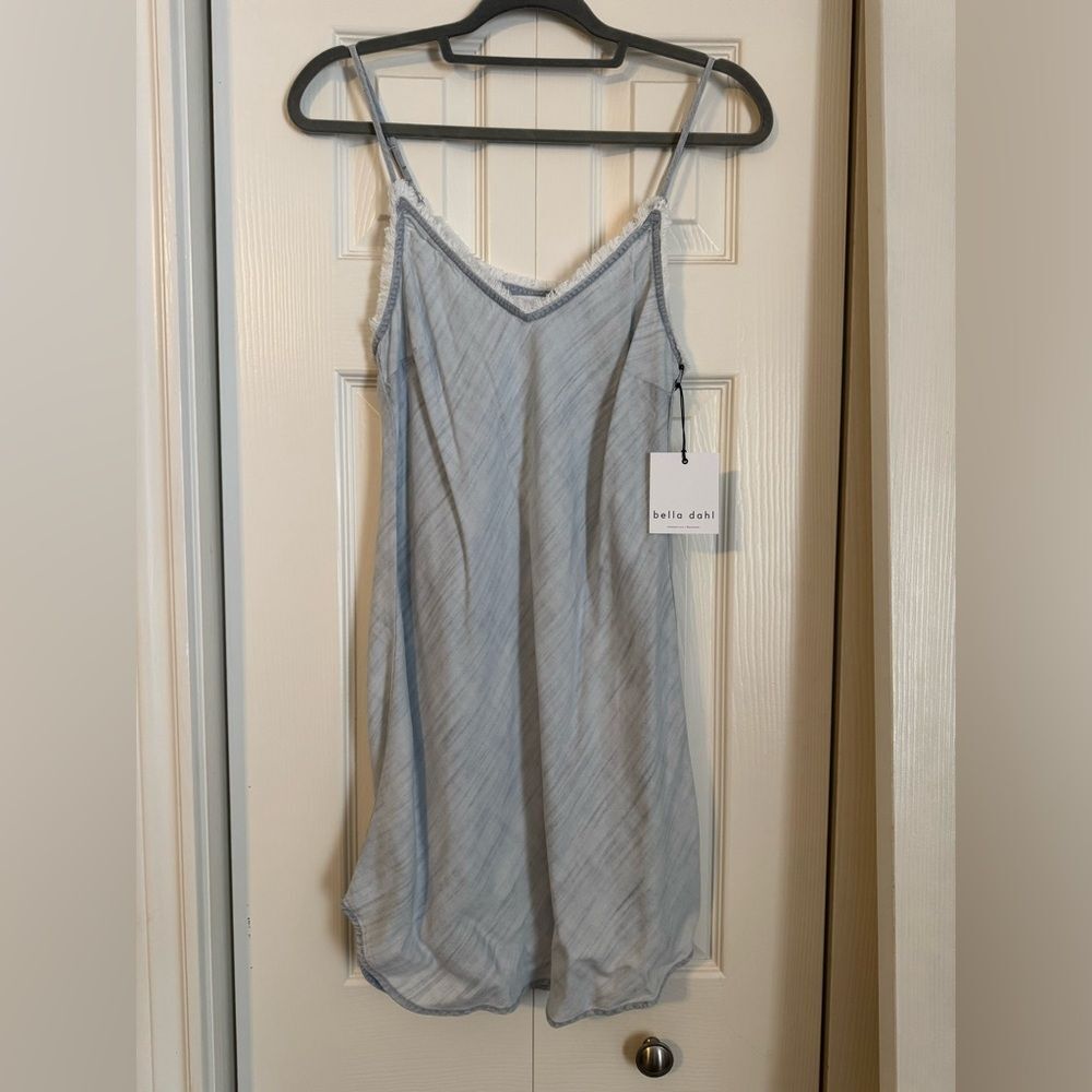 Bella Dahl Light Blue Frayed Dress, Size XS